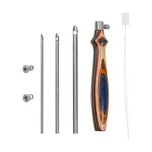 लकड़ी के प्रतिस्थापन योग्य क्रोकेट हुक सेट बुनाई उपकरण किट परियोजना सिलाई सामान सेट कढ़ाई सुई पेन - Product Image 1