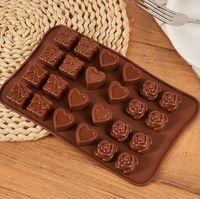 Moule en silicone 3D marron chocolat pour cadeaux, 1 pièce, pour savon DIY, biscuits, outils de pâtisserie, résistant à la chaleur, écologique, réutilisable, facile à utiliser