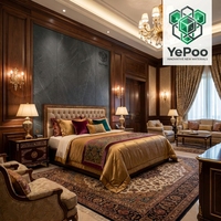 Panneau mural en bambou et charbon de bois à effet marbre, haute qualité, pour salle de sport, villa, hôpital, imperméable et ignifuge