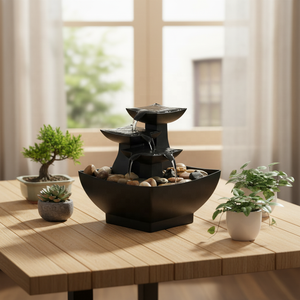 Novedades 2026, Decoración para el Hogar, Fuente de Agua de Mesa de 3 Niveles para Relajación, con Rocas Naturales y Luz LED - Product Image 2