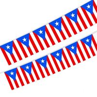 Vente en gros de guirlandes de drapeaux de Porto Rico avec taille et motif personnalisés pour la décoration