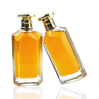 Vente flash - Flacon de parfum carré transparent en verre de 100 ml avec impression d'écran, logo personnalisé, flacon vide, boîte d'échantillon gratuite incluse