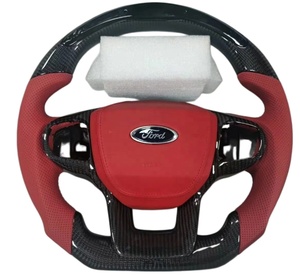 Volant en cuir et fibre de carbone personnalisé adapté aux Ford Transit Tourneo C-MAX Kuga St V348 Mk8 2018 2019 <span class=keywords><strong>2023</strong></span> 2021 2022 - Product Image 4