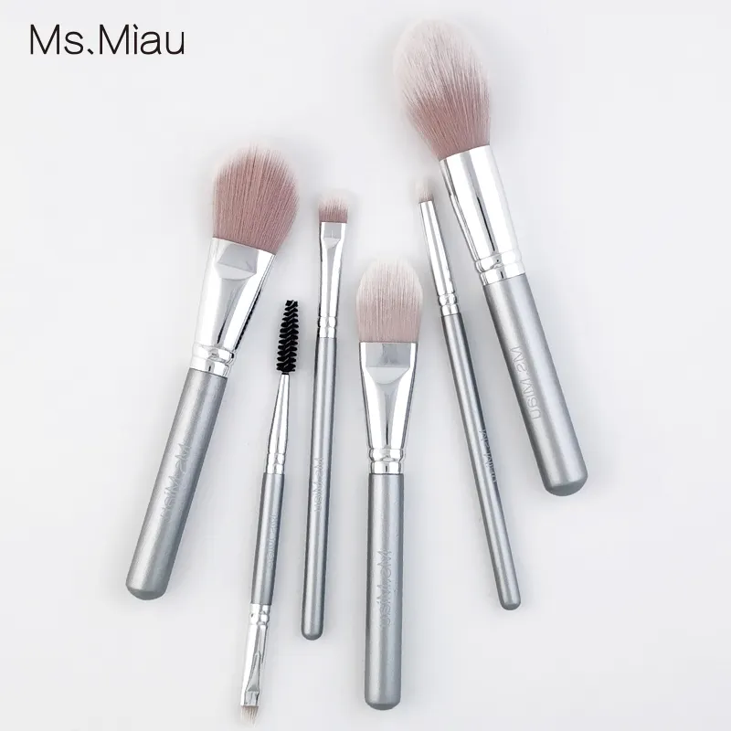 Personalized wholesale price multifunctional makeup brush sliver makeup brushes set