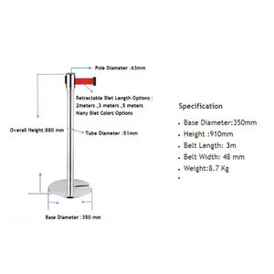 All'ingrosso 201 in acciaio inox scuola barriere cintura di sicurezza fabbricati candelieri per il controllo efficace della folla gestione del traffico - Product Image 2