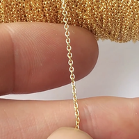 14K emas diisi 1.12mm bulat bentuk O rantai klasik kalung gelang rantai untuk DIY buatan tangan permanen membuat Perhiasan Aksesoris