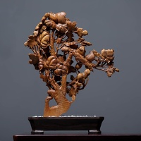 Statue indienne ancienne en bois de santal, ornement de collection pour l'entrée intérieure de la maison, objet de collection, couleur nationale, parfum céleste, bonsaï