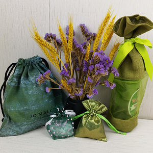 Clear Window Organza Covers Jute Wine Bottle Water <strong>Sack</strong> Burlap <strong>Christmas</strong> Party <strong>Hessian</strong> Bag Jut Bag Hemp Drawstring Natural Satin - Product Image 5