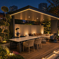 Pavillon de jardin en aluminium robuste pour espaces publics, résistant à la corrosion et au vent, design moderne et luxueux