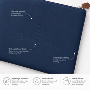 Pochette de rangement personnalisée en néoprène avec logo en relief, sac souple pour documents, étui pour tablette pour le bureau et les voyages - Product Image 6