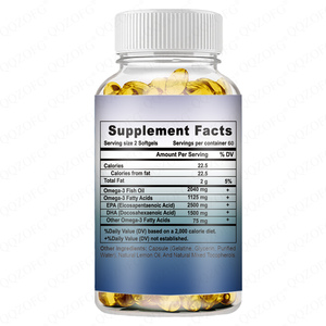 120 capsules de supplément d'huile de poisson EPA HEART BRAIN JOINT HEALTH, soutient la fonction cognitive, immunitaire et oculaire, 1500 mg, capsules molles - Product Image 3