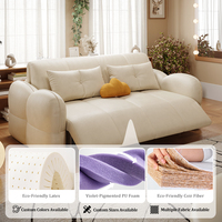 Canapé-Lit Électrique en Tissu Télécommande Sans Fil Chaise Longue Coulissante Inclinable Convertible Pliable avec Rangement pour Salon