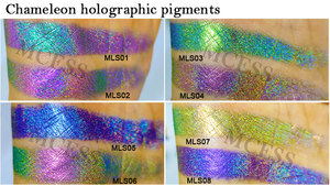 Mcess ÉCHANTILLONS GRATUITS Pâte <span class=keywords><strong>de</strong></span> pigment holographique arc-en-ciel Pigment holographique scintillant pour ongles Aquarelles Résine - Product Image 6