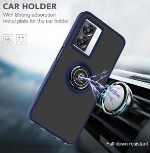 Funda de teléfono con anillo de cubierta mate esmerilada magnética a prueba de golpes para OPPO A57 A58 A17 A16K Realme C30 C55 Narzo 50i Prime C33 10 Pro + - Product Image 3