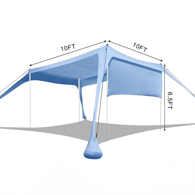 BMJ Factory Lightweight Large Beach Sun Shelter UPF 50+ UV Protection Four-season Windproof Beach Tent Canopy Aluminum Poles