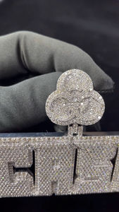 Colgante de Plata de Ley 925 de Primera Calidad con Diamantes, Brillo Espejo y Engaste Personalizado, Ideal para Regalo de Joyería Estilo Hip Hop - Product Image 6