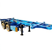 Semi-remorque en acier à châssis extensible 2 essieux de 40 pieds avec suspension pneumatique et capacité de charge de 60 tonnes, fabriquée en Chine, à vendre