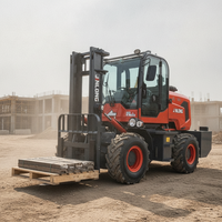 Nouveau chariot élévateur diesel tout-terrain multifonction 4x4 de 5 tonnes, 4 roues motrices, articulé, certifié CE ISO, avec déplaceur latéral hydraulique, à vendre
