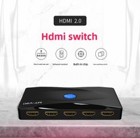 En stock Commutateur HDMI 4Kx2K/60Hz 18Gbps Haute vitesse 5X1 5 en 1 avec télécommande Câble infrarouge Commutateur HDMI