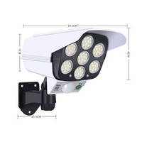 Lampe de surveillance solaire avec simulation de caméra, lumière de route à induction, étanche IP44, pour maison, extérieur, cour, mur