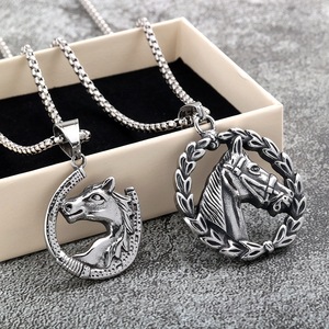 Collar con Colgante de Cabeza de Caballo de Acero Inoxidable, Joyería Unisex, Regalo con Forma de Animal, Accesorio de Moda - Product Image 1
