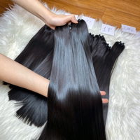 Lot en gros de Cheveux Humains Naturels Remy Vietnamiens de Haute Qualité, 100% Bruts, Double Trame, Sans Chute ni Nœuds, pour Tissage et Extensions