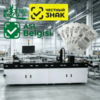 Machine automatique de traitement des étiquettes de vêtements en ligne avec codage par puce RFID et impression UV stable par jet d'encre pour les étiquettes de vêtements
