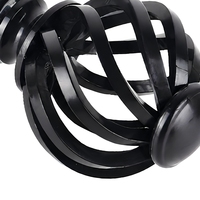 Ensemble de tringles à rideaux en métal noir réglables avec supports muraux et crochets pour salon