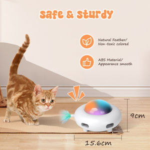 Nobleza giocattolo interattivo per gatti con piume eco-friendly Smart per interni con 3 modalità di gioco 5cm moderno stile di animazione classica - Product Image 2