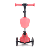 (Non destiné à la vente au détail) Trottinette pour enfants avec panier, roues lumineuses LED, plateau lumineux, pas besoin de batterie
