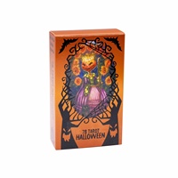 Jeu de tarot personnalisé mignon pour Halloween, style Europe-Amérique, avec lanternes citrouilles fantaisie, boîte couleur améliorée