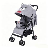 Poussette bébé légère en plastique, design compact pliable, grandes roues, portable, capacité de charge de 20 kg, 0-3 ans, unisexe, position assise-debout