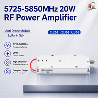 Modul Amplifier Rf GaN 20W 5725-5850MHz yang Dapat Disesuaikan, Modul Rf Anti-Drone dengan VCO Terintegrasi