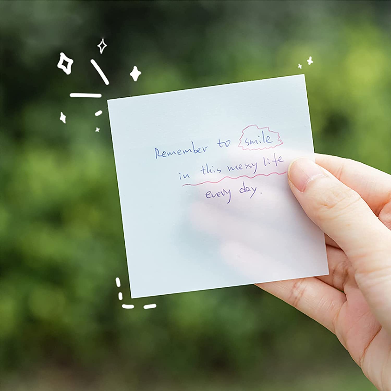 50 Sheets/bag Transparent PET Memo Pad Posted It Sticky Notes Planner Sticker Notepad School Supplies Stationery