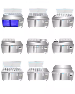 Xách tay đôi-nhiệt độ salad Bar tủ lạnh Top-Nạp bánh sandwich chuẩn bị bảng với làm mát không khí cho trái cây hiển thị - Product Image 3