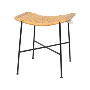 Siège en bois tissé à la main personnalisable avec tabouret à cadre en métal intérieur extérieur maison hôtel restaurant parc centre commercial cuisine salon - Product Image 1