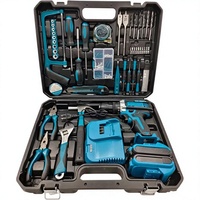 Juego de Herramientas de Taladro Inalámbrico de 118 Piezas, Juego Combinado de Herramientas Eléctricas con Batería de Litio de 21 V, con Herramientas Manuales para Proyectos de Bricolaje