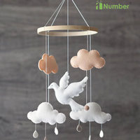 Produits pour bébés Vente en gros Boho Coran Feutre Nuage Oiseau Farce Jouets Suspendus Pépinière Berceau Mobiles Fait à la main Mobiles pour bébés