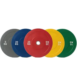 Bumper Plates is Made for 2 Inch Bars, Available from 10 LB up to 55 LB Black Or Multi Color Premium Commercial Gym