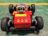 Mesin Pemotong Rumput Crawler 196cc 4-Tak dengan Track Karet, Self Propelled, DIY, Kelas Industri, Remote Control, Robot Pemotong Rumput Taman