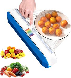 Plastic Wrap Dispenser with Slide <b>Cutter</b>, Reusable Cling Film Dispenser, Multifunctional Kitchen Organizer for Cling Wrap - Product Image 1