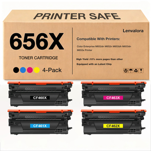Cartuchos de Tóner de Repuesto para HP <span class=keywords><strong>656A</strong></span> 656X, Cartuchos de Tóner para Impresora Láser a Color Enterprise M652dn M653dhx, Paquete de 4 BKCMY - Product Image 1