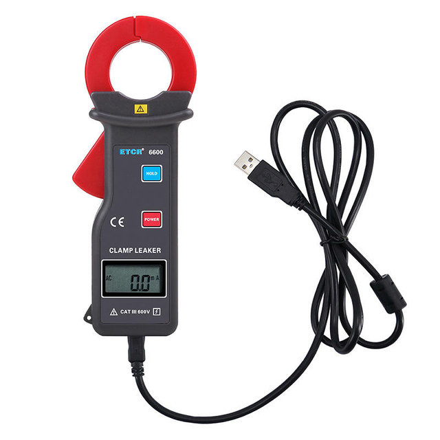 ETCR6600 High Sensitivity Professional Digital Clamp Meter Leakage Current Measurement USB Interface 600AAC Current CAT III 600v