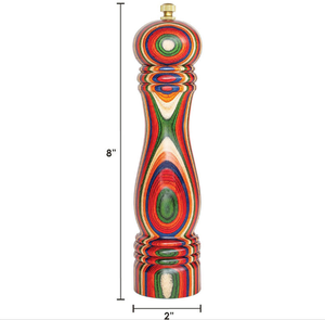 Customizable Rainbow Wood <b>Pepper</b> Mill, Colorful Layered Wooden Salt & <b>Pepper</b> <b>Grinder</b>, Kitchen Spice Tool with OEM Logo - Product Image 3