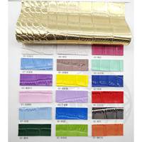 Cuir PVC bicolore gaufré crocodile, élastique, imperméable, résistant à l'usure, avec support en tissu brossé, pour chaussures, sacs, ceintures et articles en cuir