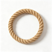 Anneau en corde de jute 14 mm d'épaisseur, 3 brins torsadés, 9 tailles de 10 à 50 cm, décoration murale rustique, fibre naturelle