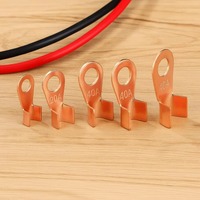 Kit d'assortiment de 140 cosses à anneau en cuivre nu de type OT, cosses à sertir pour fils électriques, connecteurs à anneau pour câbles