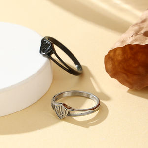 Anillo de Acero Inoxidable con Abreviatura de Nombre Personalizable, Anillo <span class=keywords><strong>CTR</strong></span>, Anillo para Pareja, Anillo Moderno - Product Image 4