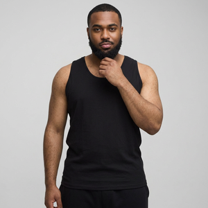 Débardeurs pour hommes grande taille en coton 100% avec logo personnalisé en gros, design tricoté respirant, prix bas à vendre - Product Image 1