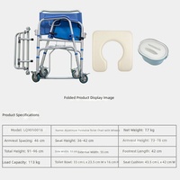 Chaise de douche pliante à quatre roues avec dossier pour personnes âgées, femmes enceintes et personnes à mobilité réduite – Vente en gros usine Haobu